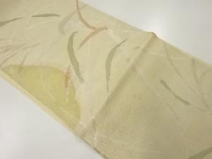 アンティーク　紗　草葉模様織出し袋帯（材料）